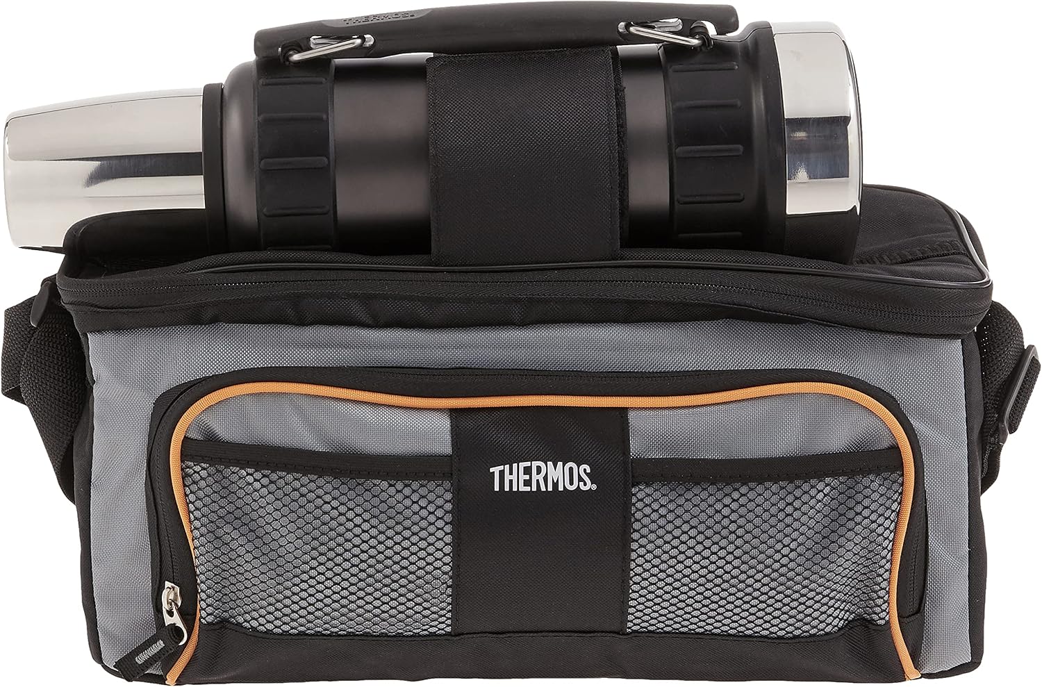 Thermos Lunch Lugger Cooler and Beverage Bottle Combination Set, Gray