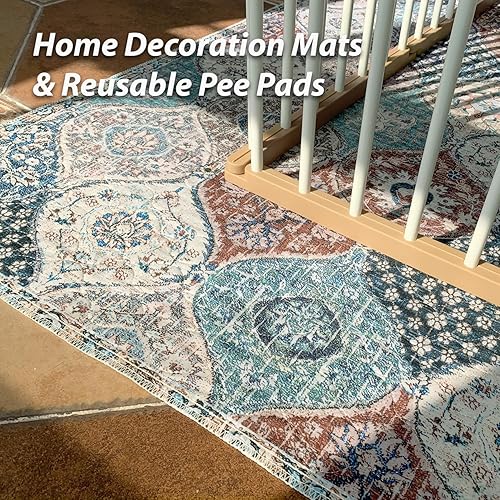 Miniatura 120 de nunubaby Almohadillas lavables para orina de perros, elegante, antideslizante, a prueba de fugas, reutilizable, ultraabsorbente, para jaulas y