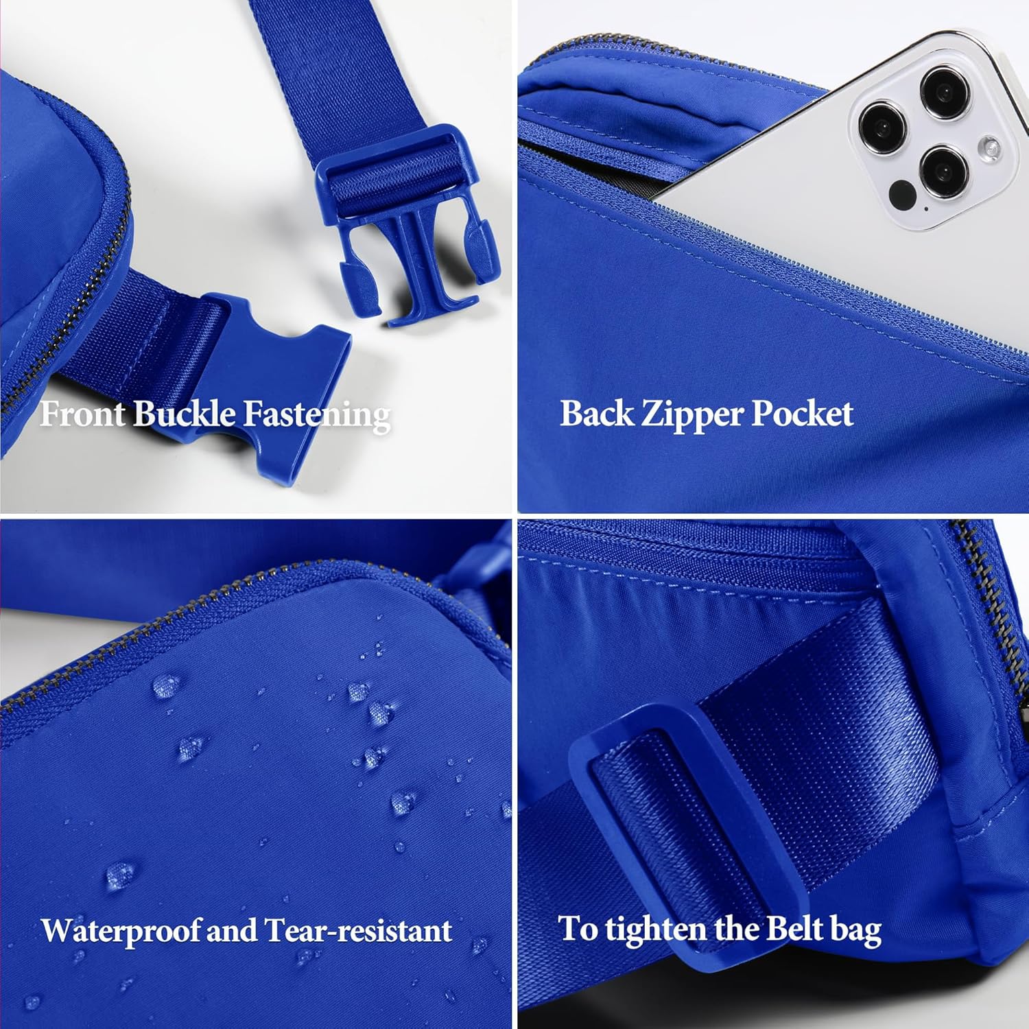 Fanny Pack Cross Body Bag Small Crossbody Bags for Women Men Trendy Nylon Waterproof Mini Purse Travel Running Belt Lulu Dupes Bum Hip Chest Waist Pack Side Bag Must Have Blue - Image 7