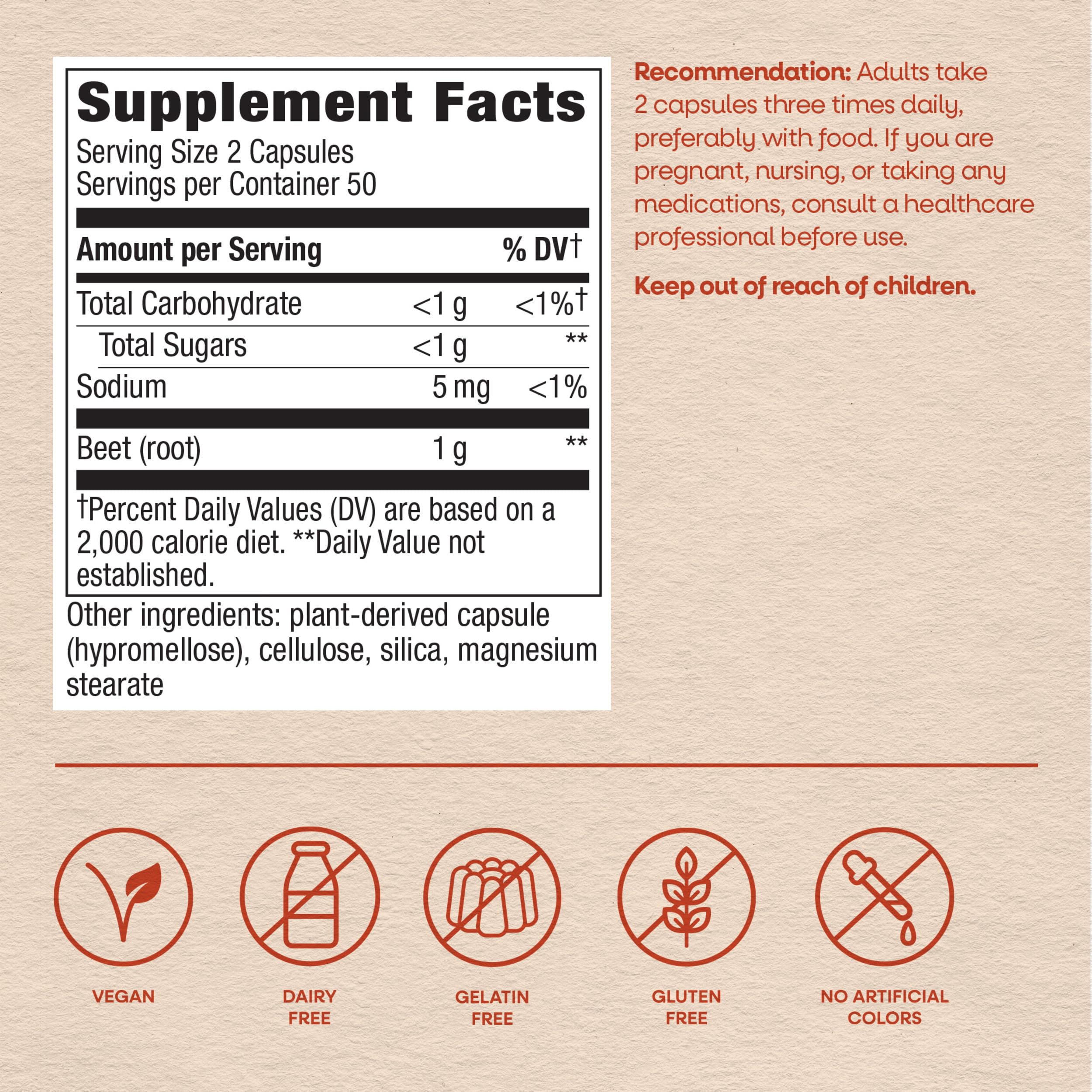 Nature's Way Beet Root Capsules, Supports Antioxidant Pathways*, 100 ct — Amazon image 6