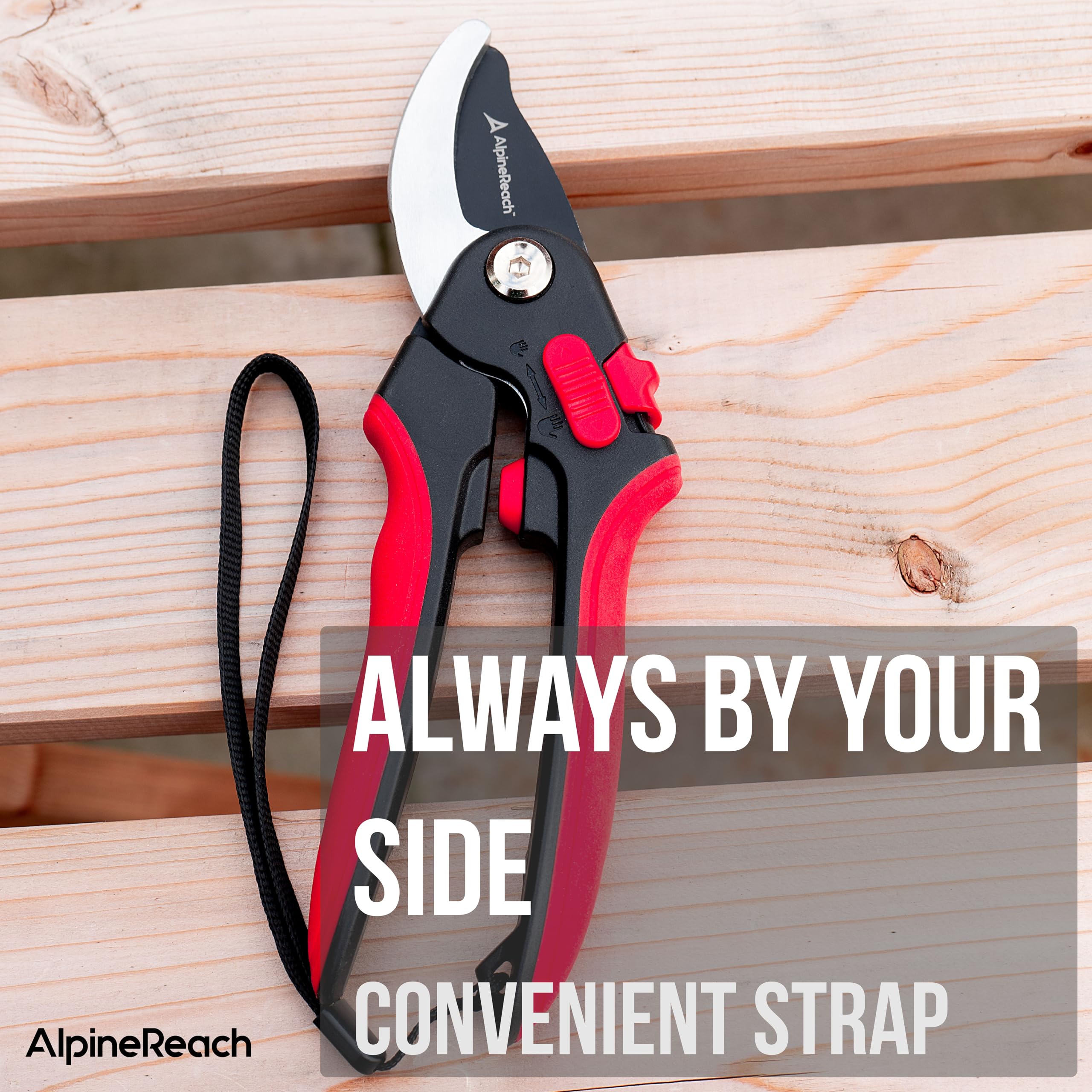 AlpineReach Juego de Tijeras de Podar con Bypass y Yunque para Jardinería, Mango Blando Ergonómico Ajustable para Manos Pequeñas y Grandes, Hoja Afilada de Acero con Alto Contenido de Carbono