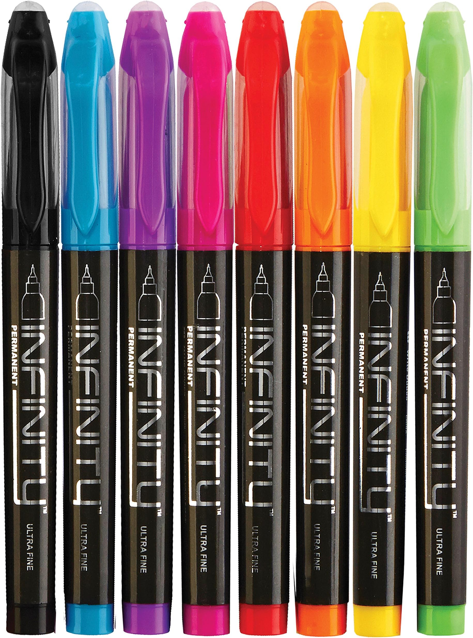 The Write Dudes Neon Infinity Permanent Markers, Ultra Fine Point, Assorted Colors, (8/Packs)