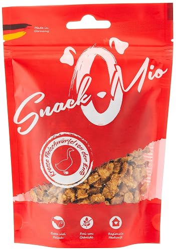 SnackOMio - Snack Premium para Perros - jugosos Dados de Carne de Pato, sin Cereales, 1 Pack (1 x 125 g)