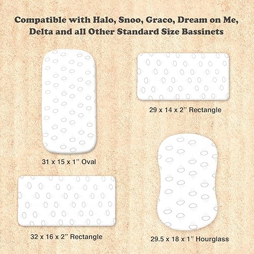 Miniatura 5 de Juego de sábanas de cuna para bebé para niño y niña, paquete de 3 fundas de algodón orgánico universales para colchón ovalado, reloj de arena y