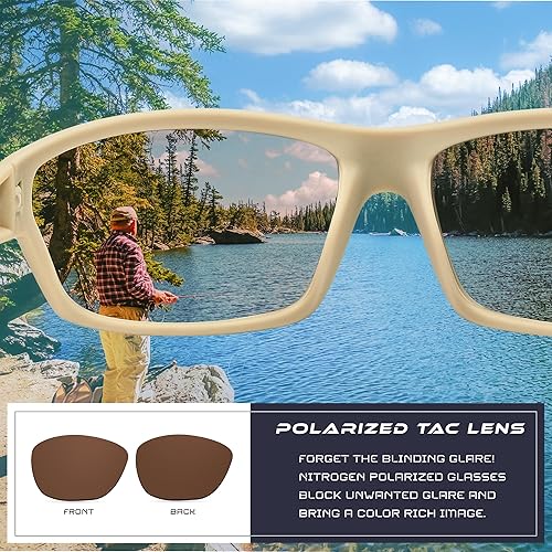 Miniatura 252 de Nitrogen - Gafas de sol deportivas polarizadas envolventes para hombre y mujer, UV400, para conducir, pescar, correr, andar en bicicleta, gafas