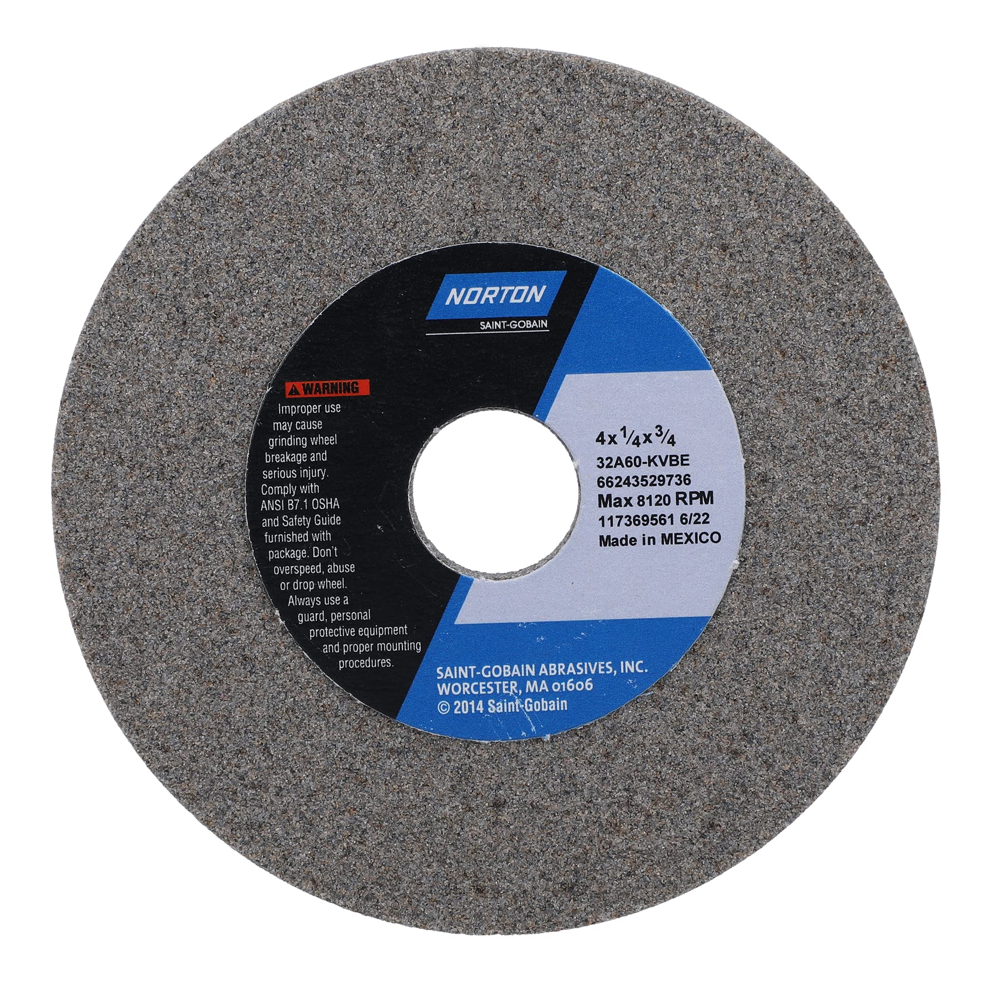 Grinding Wheel,T1,4x1/4x3/4,AO,60G,PK5