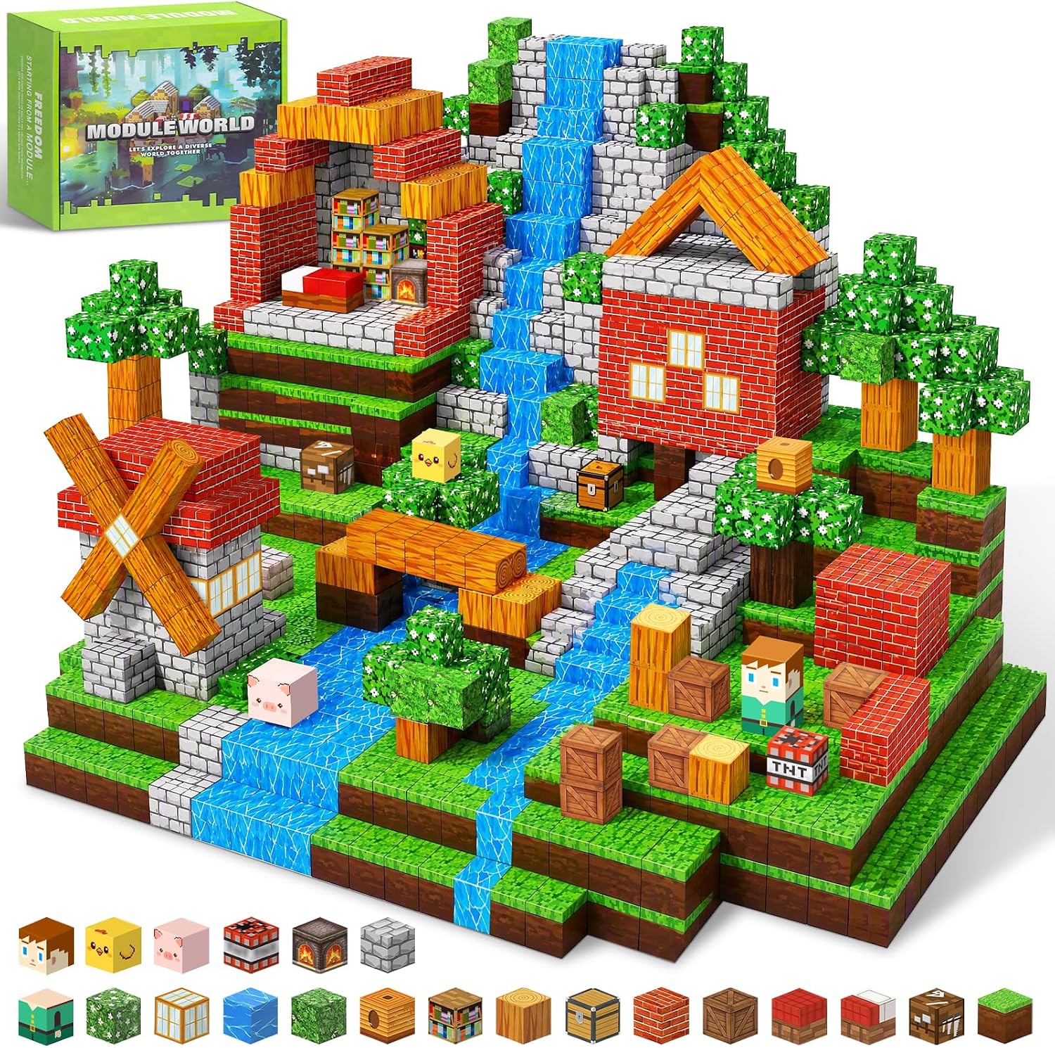 300PCS Magnetic Blocks - 0.8" Magnetic Building Blocks for Kids