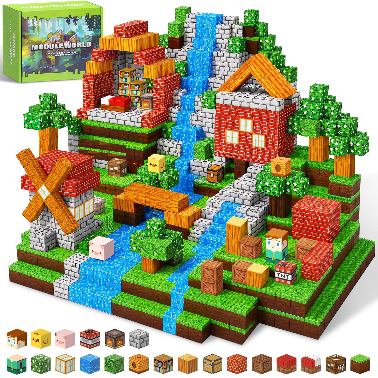 MUUHU 300PCS Magnetic Blocks - 0.8" Magnetic Building Blocks for Kids | Educational Magnet Blocks, Magnetic Cubes Tiles, STEM Toys, Christmas Birthday Gifts for Boys & Girls Ages 3 4 5 6 7 8 9 10
