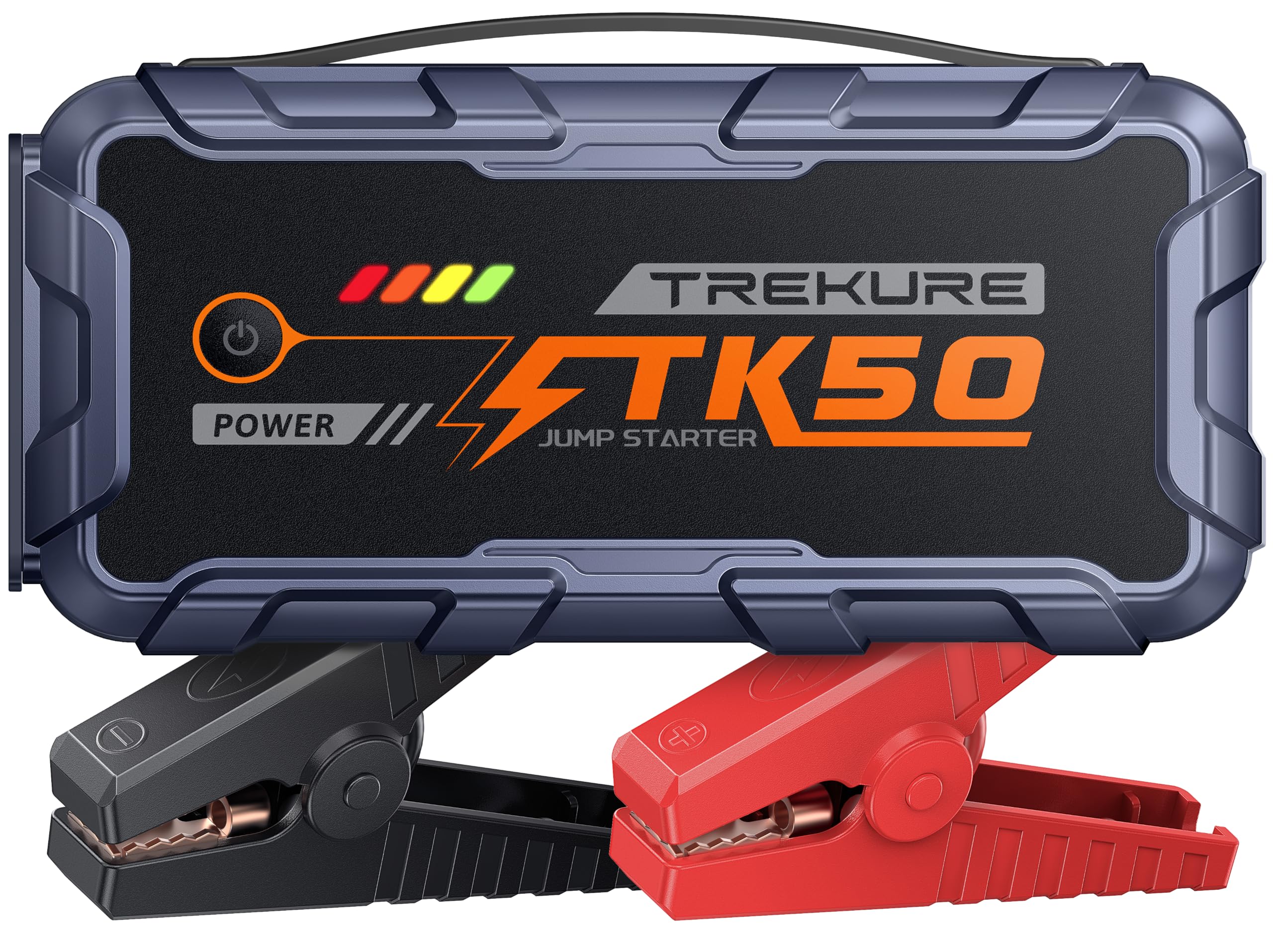 TREKURE Avviatore Batteria Auto, 10000A 26800mAh Avviatore di Emergenza (Tutti Benzina o 12L Diesel), Booster Avviamento Auto con Luce LED da 800 Lumen, Pinze Intelligenti con Cavi più Spessi, TK50
