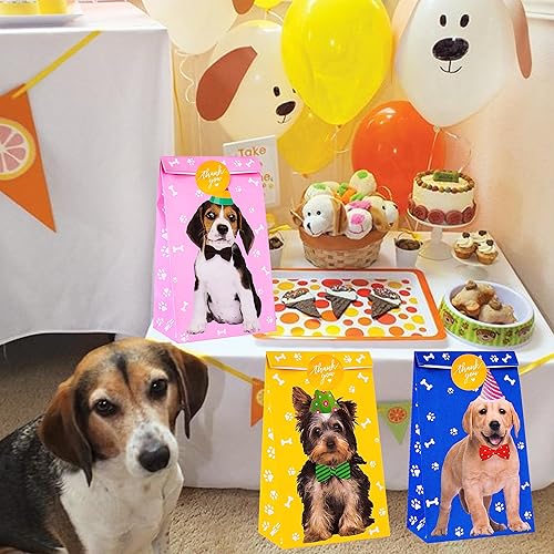 Miniatura 7 de C L cooper life 24 bolsas de regalo para perros y mascotas, suministros con temática de cachorro, decoración de fiesta de cumpleaños, diseño de