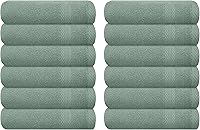 Vista 54 de GLAMBURG - Juego de 12 toallas faciales ultrasuaves de 13 x 13 pulgadas, 100% algodón, duraderas y altamente absorbentes, ideales para baño, cocina