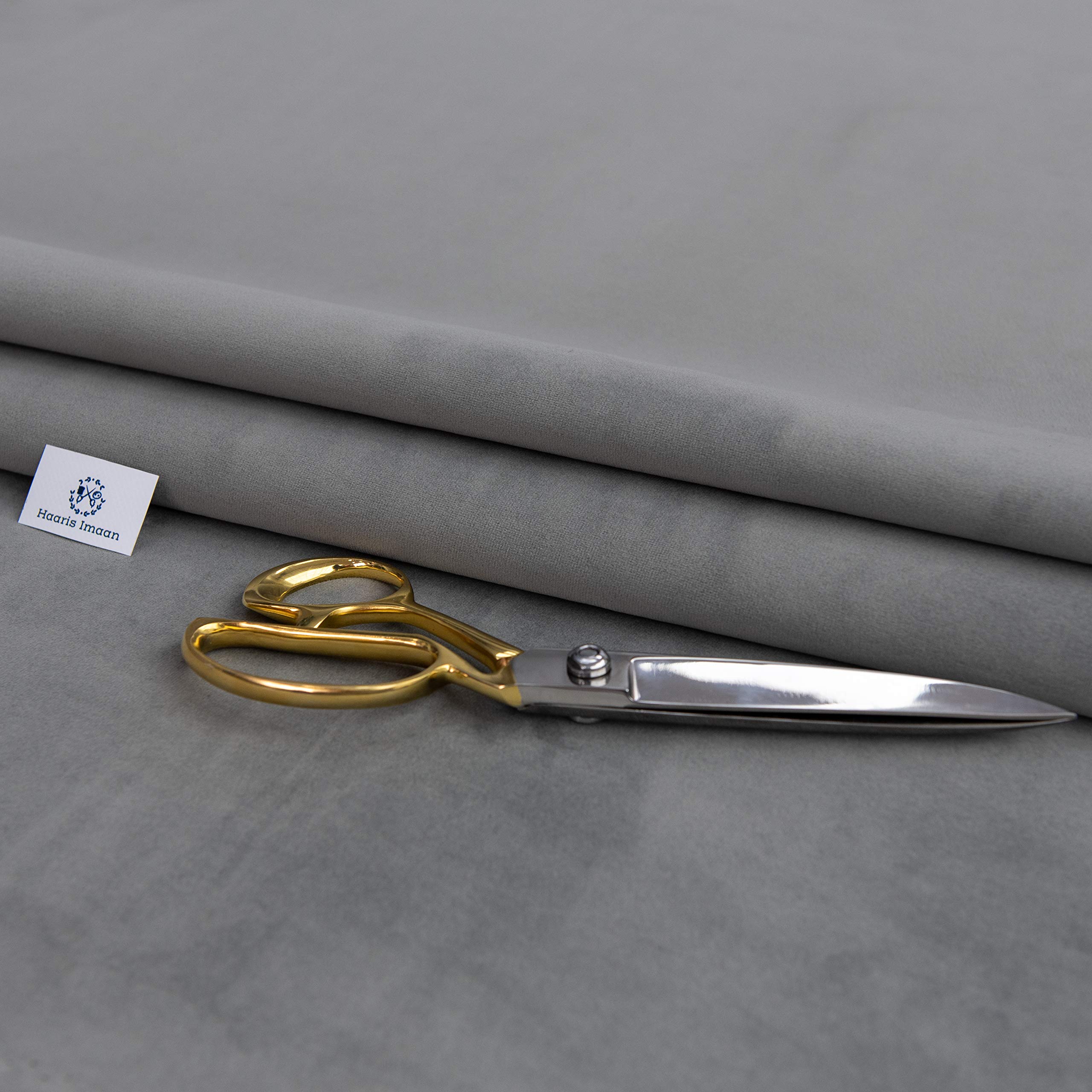 Haaris Imaan Soft Touch Velvet Upholstery Fabric | Velvet Material for Indoor Furnishing | Soft Fabric for Sofa, Armchairs, Cushions | Sold by The Meter (Slate)