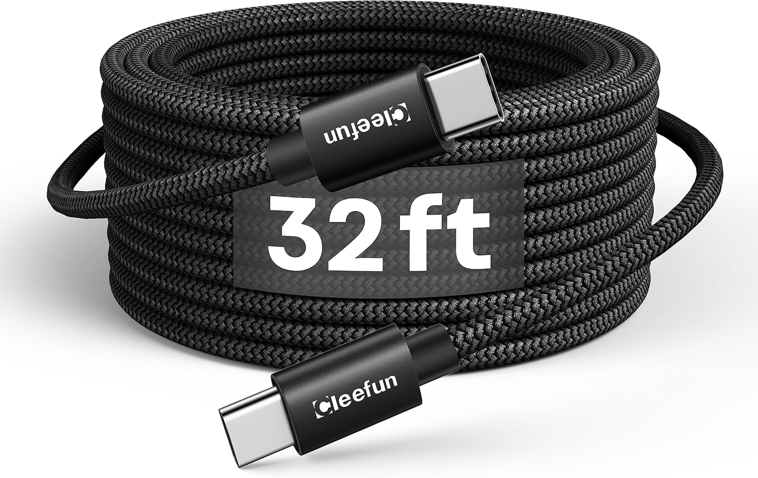 CLEEFUN [ 32ft/10m ] Extra Long USB C to USB C Cable, 60W