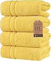 Vista 37 de Hawmam Linen - Paquete de 4 toallas de baño blancas de 27 x 54 pulgadas, 100% algodón turco, suaves, ligeras y altamente absorbentes, toallas