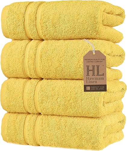 Miniatura 37 de Hawmam Linen - Paquete de 4 toallas de baño blancas de 27 x 54 pulgadas, 100% algodón turco, suaves, ligeras y altamente absorbentes, toallas