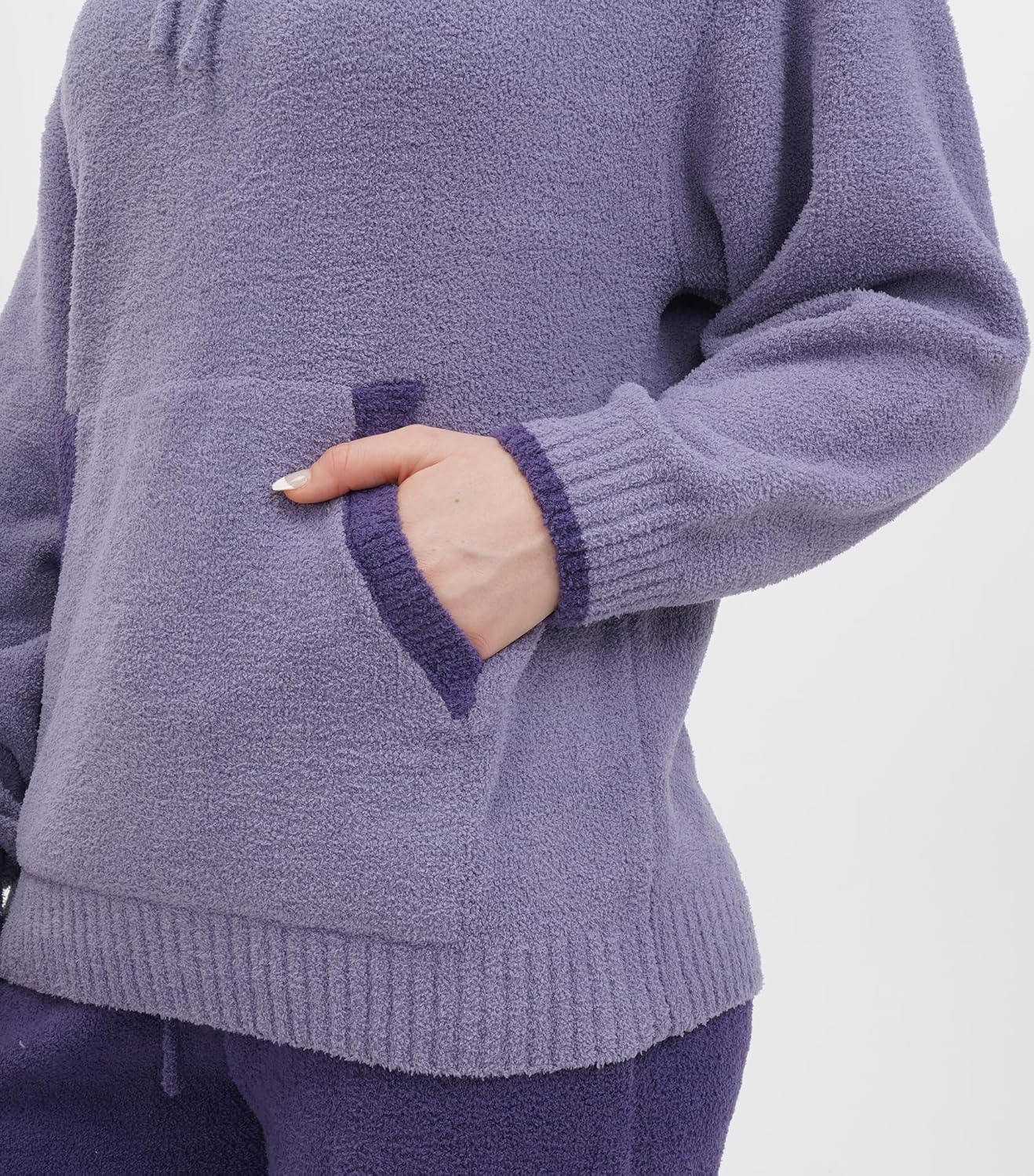 DAVID ARCHY Warm Pajamas for Women Fleece Lounge Sets Winter Fuzzy Cozy Soft Comfy Long Sleeve Pj Sleepwear Hooded Loungewear - Image 2