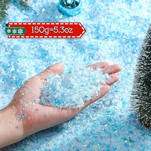 Vista 23 de Kasyat Decoración de Navidad centelleantes de nieve de 5.3 oz/150 g, relleno de polvo de nieve artificial para suministros de decoración de fiesta
