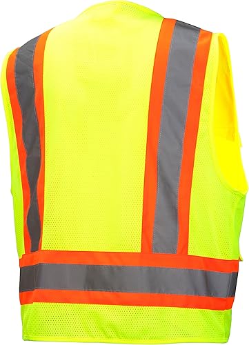 Miniatura 2 de Pyramex Class 2 Surveyor's Safety Vest with 6 Pockets, Hi-Vis Lime
