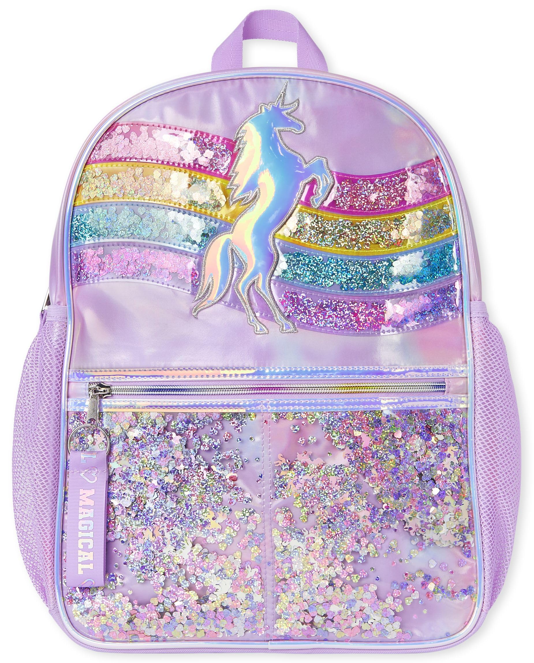 the children's place kids' preschool elementary backpack for boys girl, multicolor unicorn confetti shaker, one size