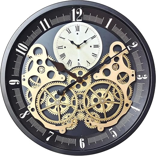 Steampunk 18-Inch Moving Gear Wall Clock