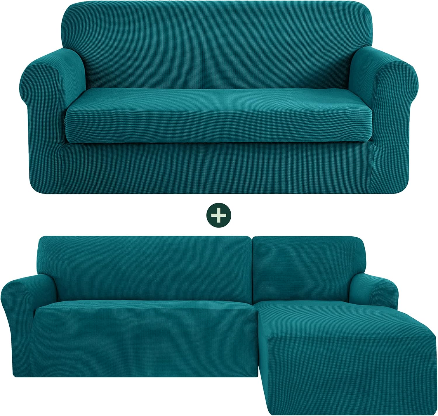 CHUN YI Large Sofa Cover and L Shaped Sofa Slipcovers (Teal