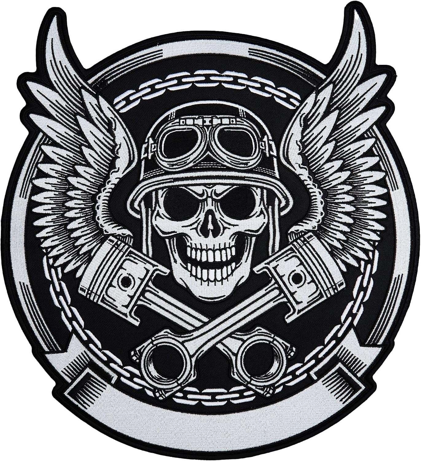 Generic Skull Angel Large Back Embroidered Patch for Vest Iron-on Sew on, Multi-Color