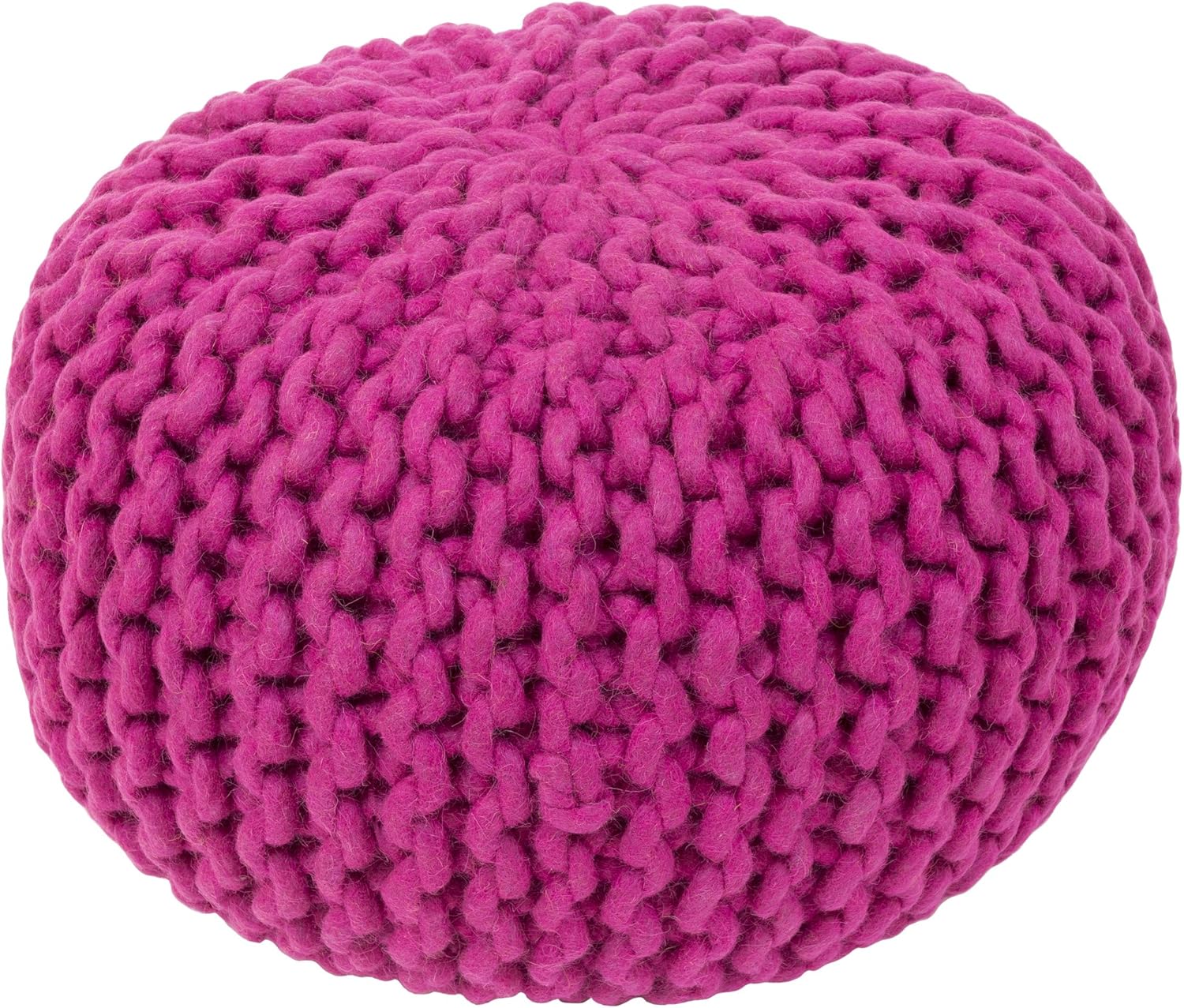 Artistic Weavers 100-Percent Wool Pouf, 20-Inch by 20-Inch by 14-Inch, Magenta
