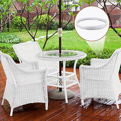 Miniatura 2 de Kigley Kit de reparación de mimbre de 120 pies, material de tejido de ratán sintético redondo, suministros de reparación de mimbre de plástico