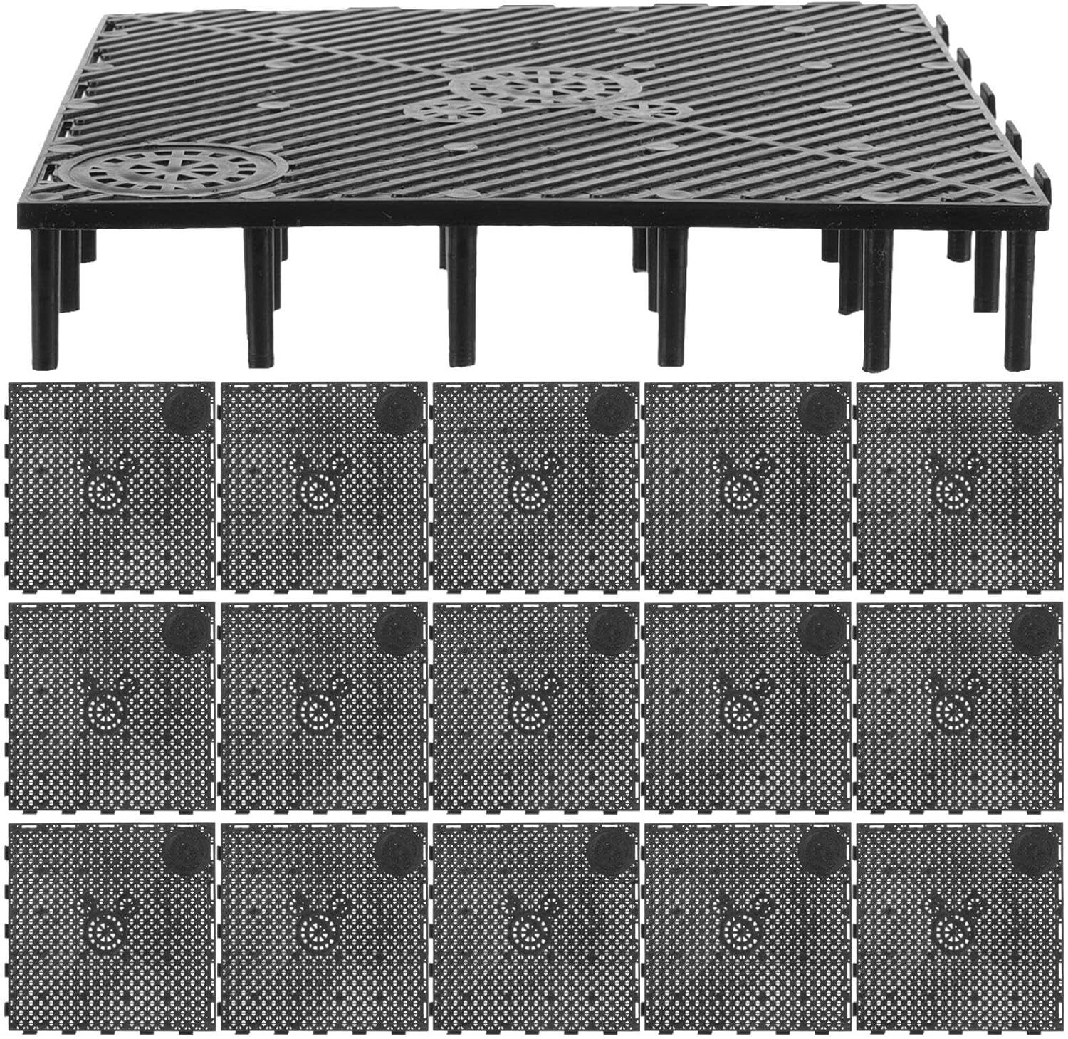 Totority Black PVC Under Plates – 80PCS Aquarium Base Plates for Efficient Water Filtration, Easy Installation, and Fish Tank Maintenance