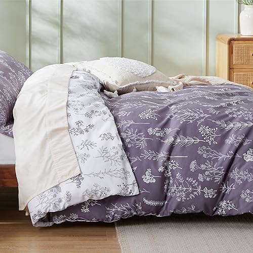 Vista 27 de Bedsure - Funda de edredón tamaño Queen, reversible con cierre de cremallera, juego de ropa de cama blanco, 3 piezas con 8 lazos en las esquinas y 2