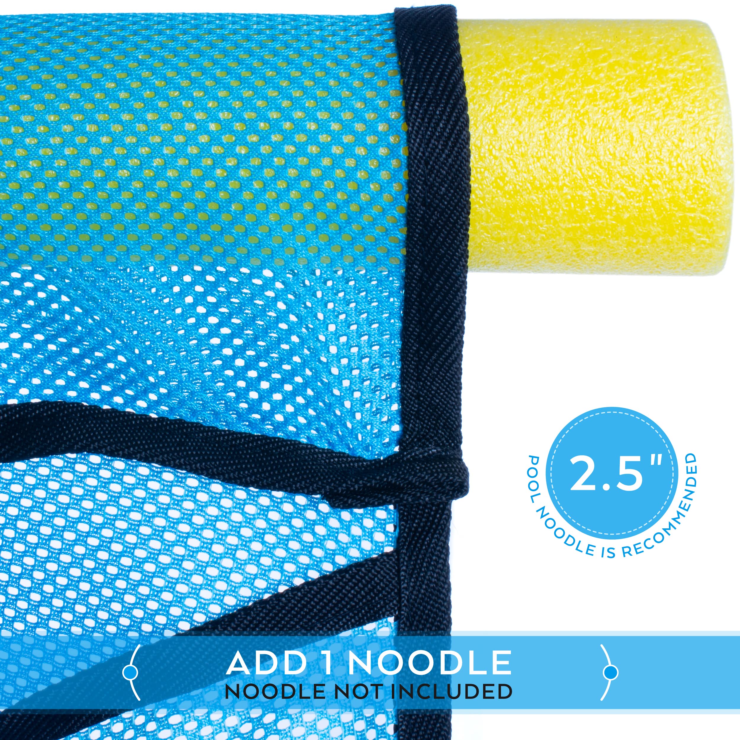 SwimWays Chaise flottante en maille pour piscine avec lanières en nouille (paquet de 4), accessoires de piscine et jouets aquatiques, nouille de piscine non incluse