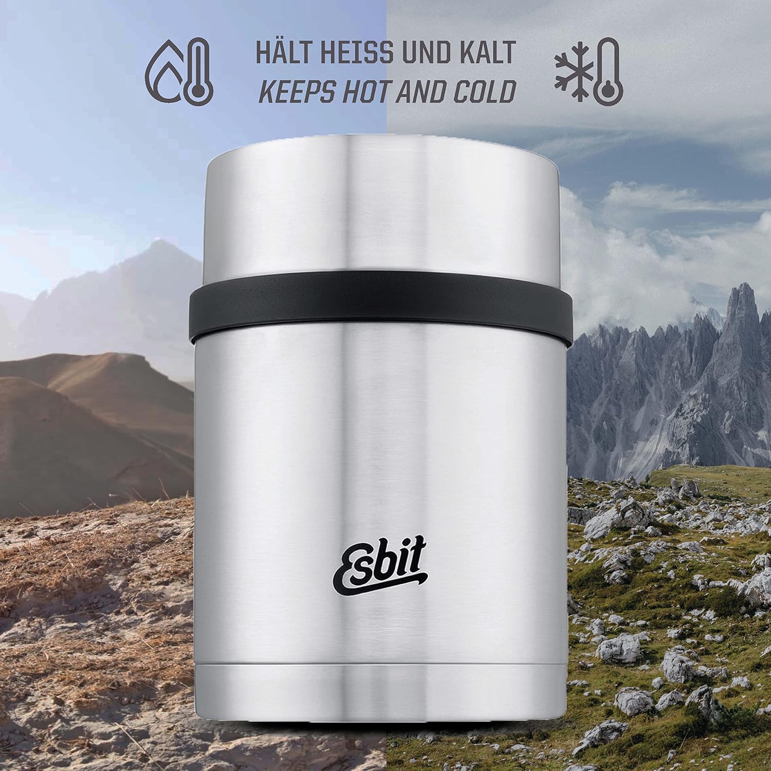 Esbit Sculptor Thermal Food Container 500 ml Stainless Steel for Hot and Cold Food