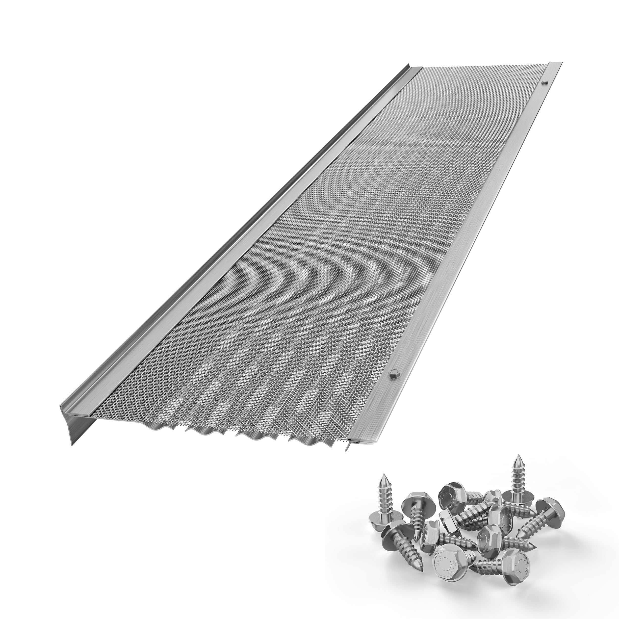 LEAF4GO DIY 6" Gutter Covers System for Leaf Protection Featuring Stainless Steel Mesh Aluminum DIY Gutter Guards Contractor Grade Leaf Guards for