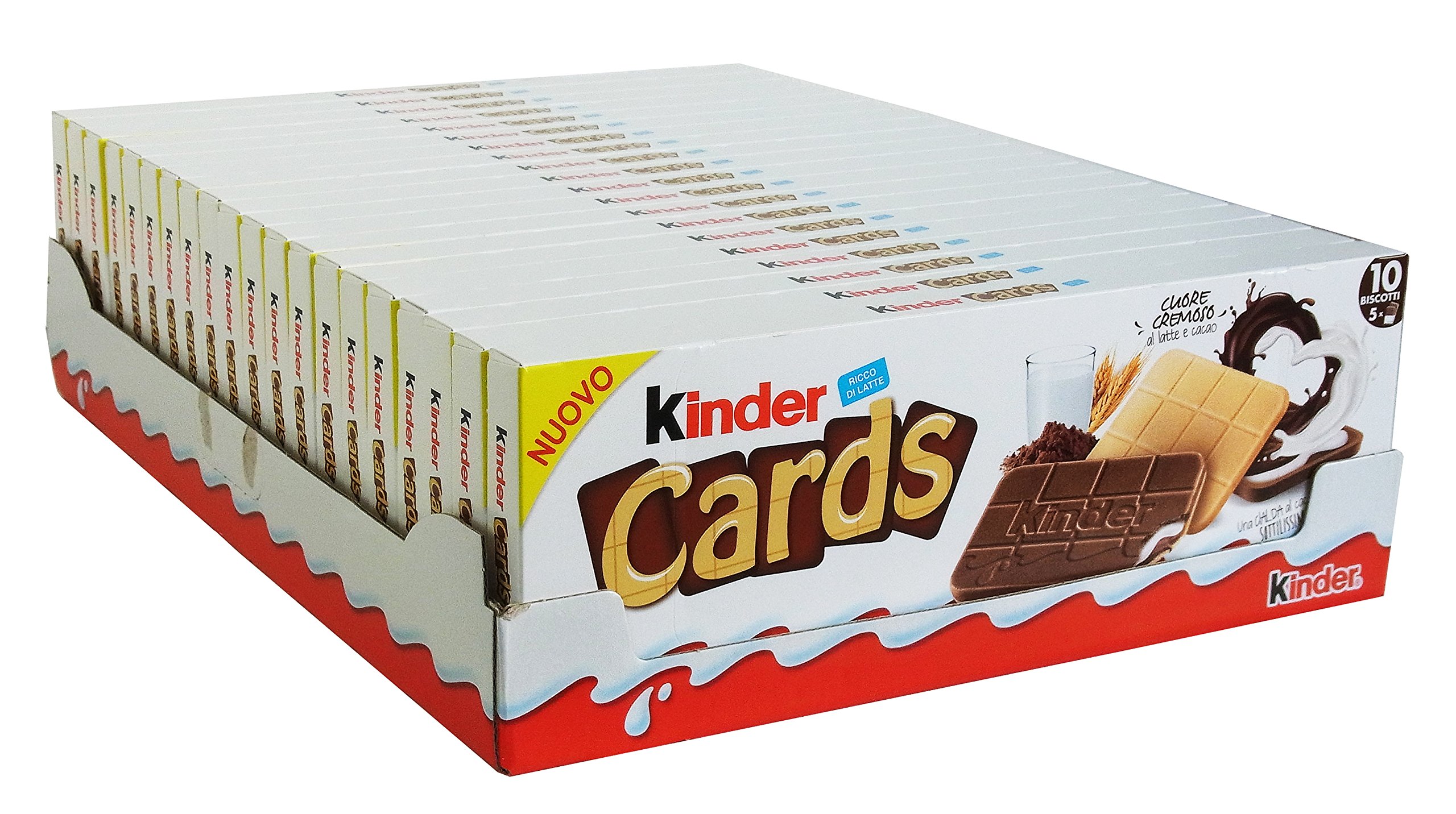 KINDER - Cards Crispy Wafer Biscuits (10 Biscuit Bar) 256g Box By COUGAR | Cocoa & Milk Cream Filled Wafers | Light Crispy Chocolate Snack for Sharing – (Imported-UAE)-image-21