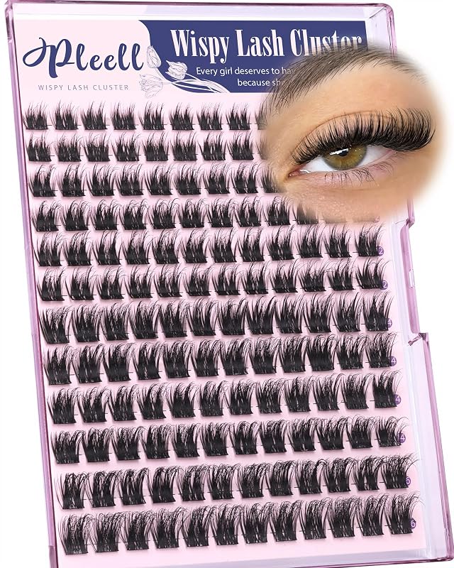 Cílios postiços em tufos Pleell, curvatura D, efeito wispy, comprimentos de 10 a 16 mm
