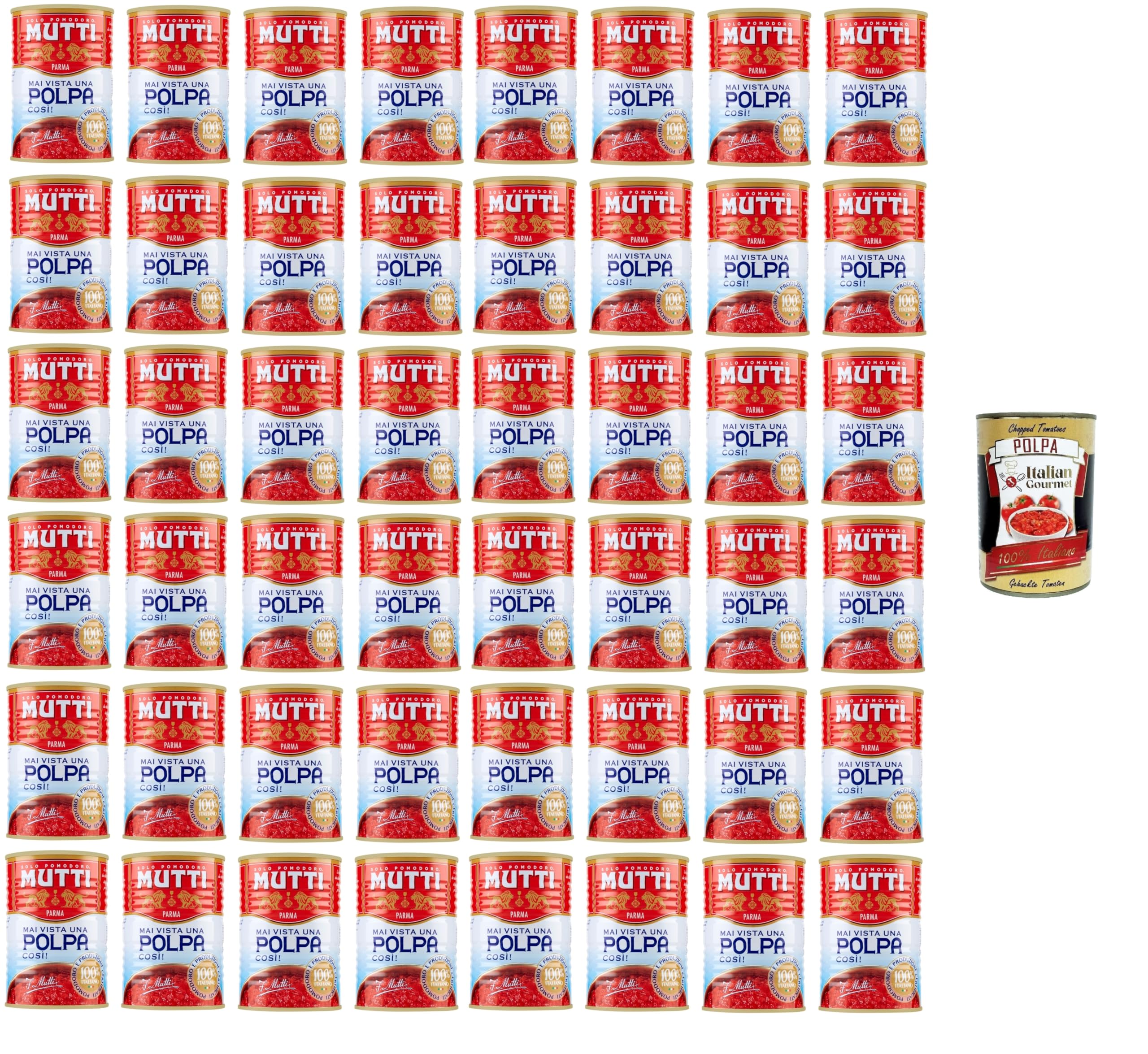 Mutti Polpa di Pomodoro Pulpa de tomate 48x400gr + Italian Gourmet polpa 400g
