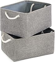 Vista 93 de TheWarmHome - Canasta de lona plegable con asas para almacenar y organizar estantes, ropa, juguetes o armario, ideal para regalo, tamaño pequeño, 12