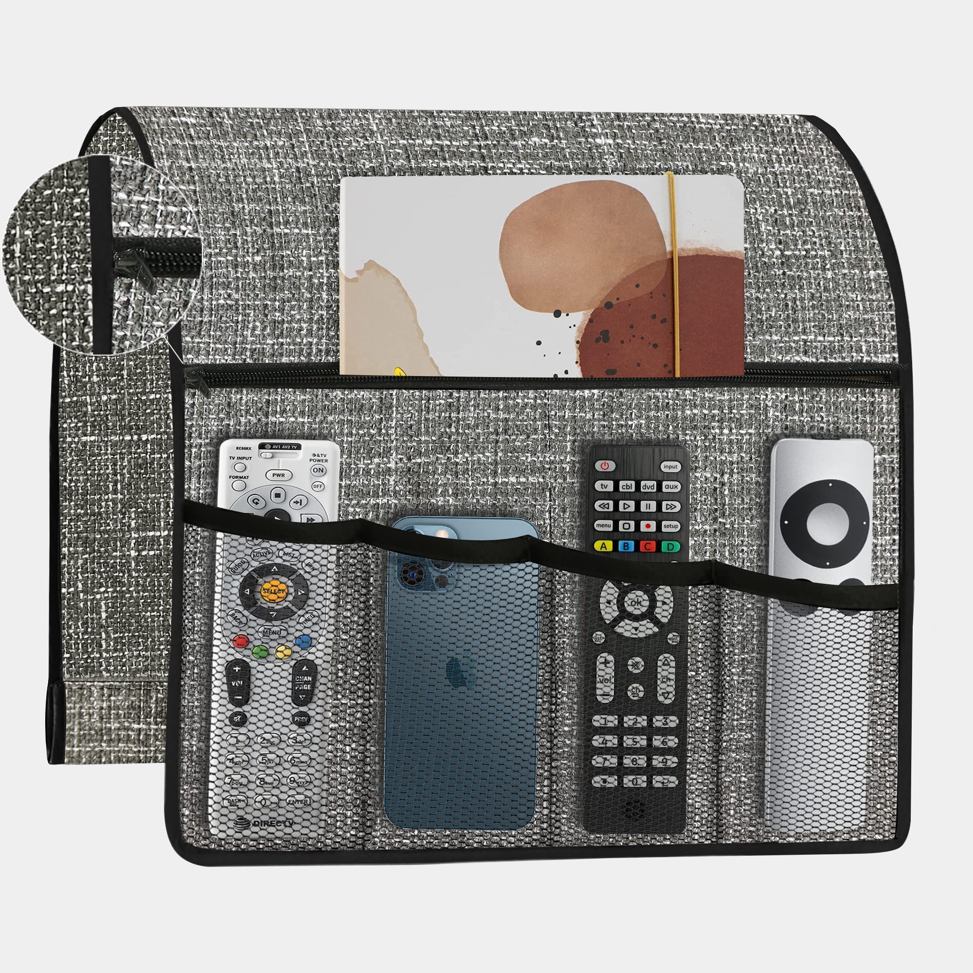 TV Remote Caddy Armchair Caddy for Recliner Sofa Armrest Organizer Faux