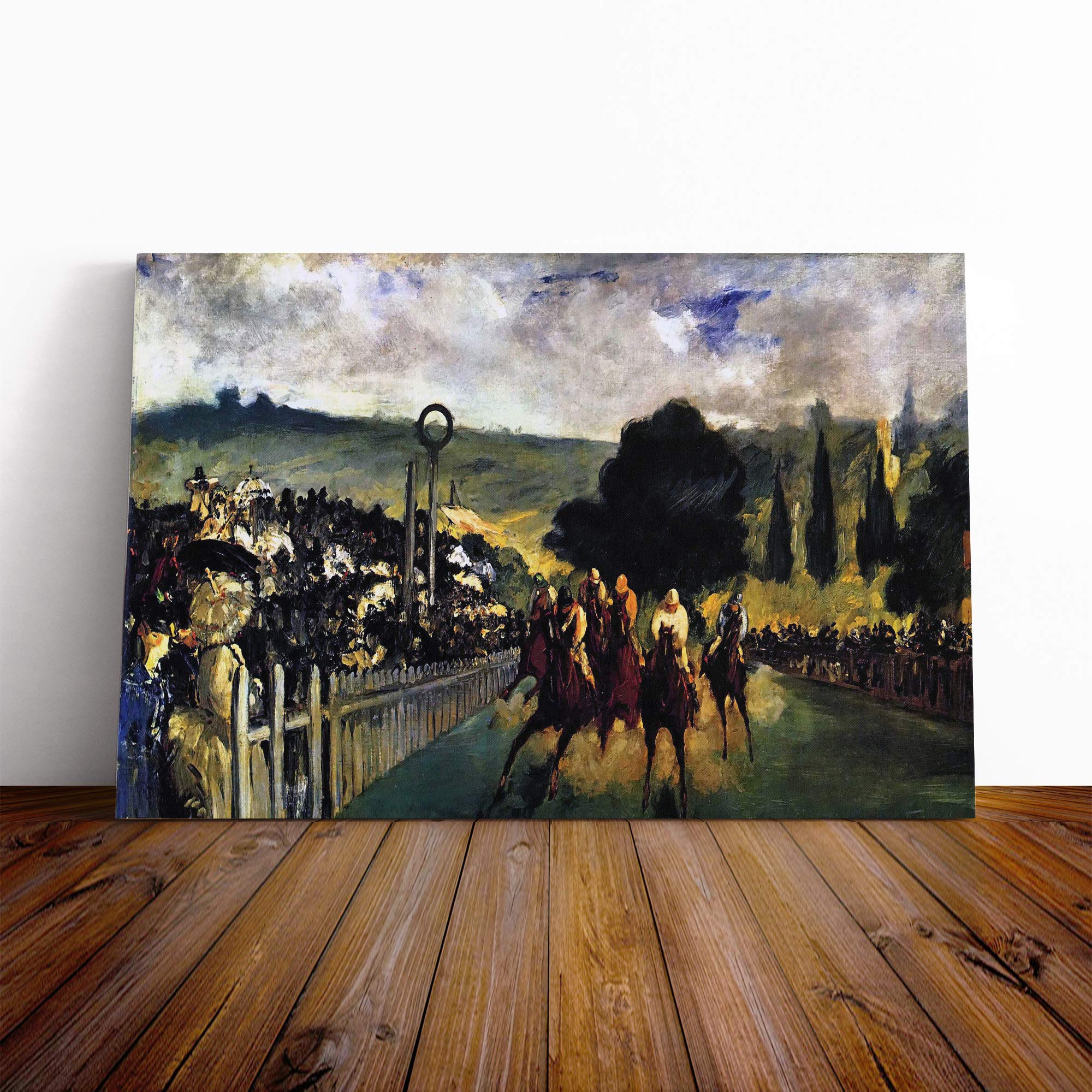 Edouard Manet Race Before The Start Canvas Print | Gallery Wrapped 30mm Frame Wall Art | 20x14 inches | Ready to Hang | Modern Picture | Living Room Bedroom Lounge Office