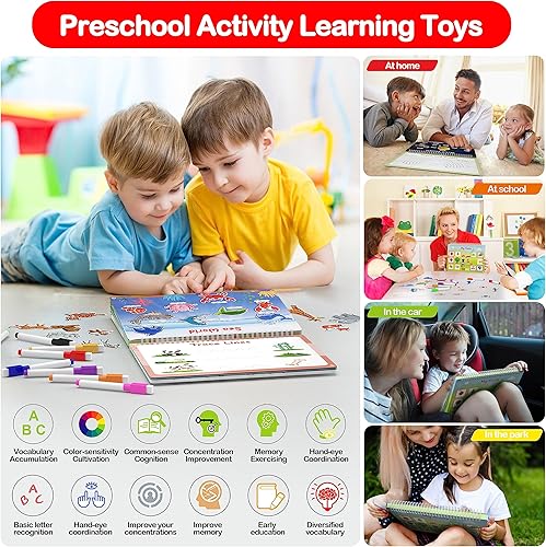 Miniatura 6 de WJPC 53 Designs - Libro de actividades Montessori tranquilo para niños y niñas de 1, 2, 3, 4, 5, 6 años. Libro de actividades Montessori tranquilo