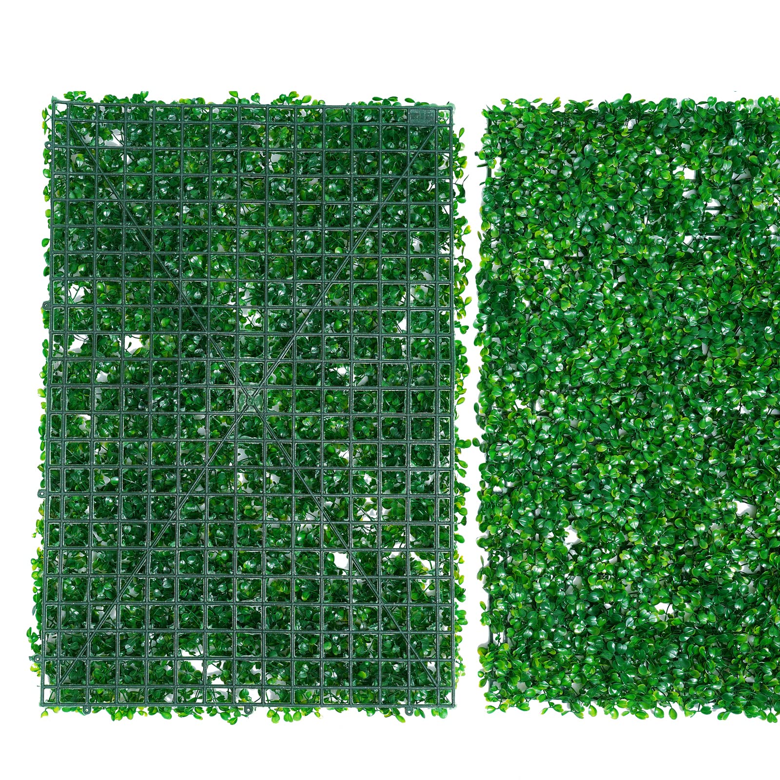 Künstliche Pflanzenwand 12 Stück, Sichtschutz Hecke Kunstpflanzen, Kunstpflanzen Wandpaneele – UV-beständige & wasserdichte Kunststoffhecke (60x40cm, 4cm Dicke) für Garten, Balkon, Zaun