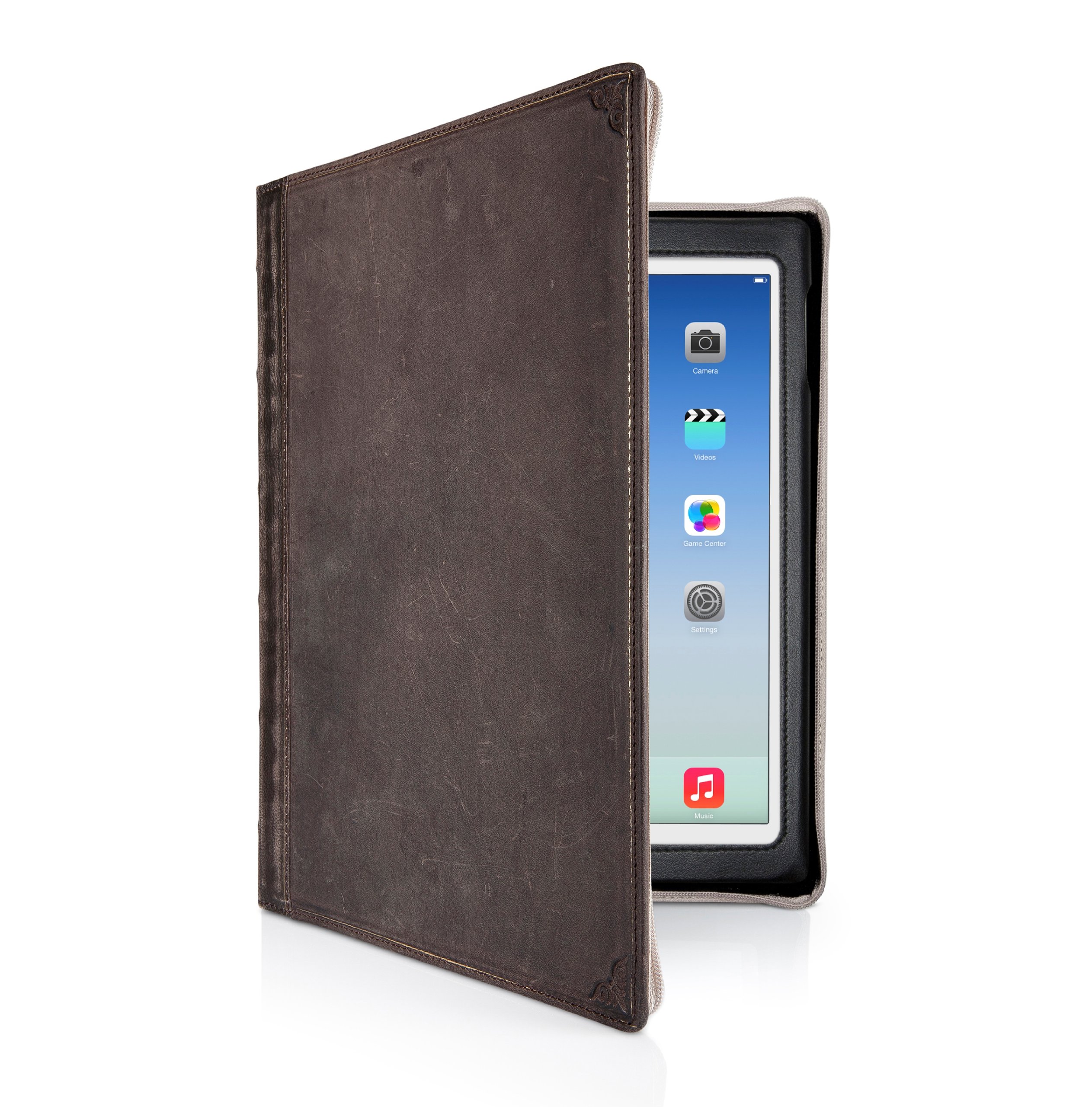 Twelve South BookBook for iPad Air, Brown |Vintage Leather Book case w/Typing Angle and Display Stand for iPad Air (1st gen.)