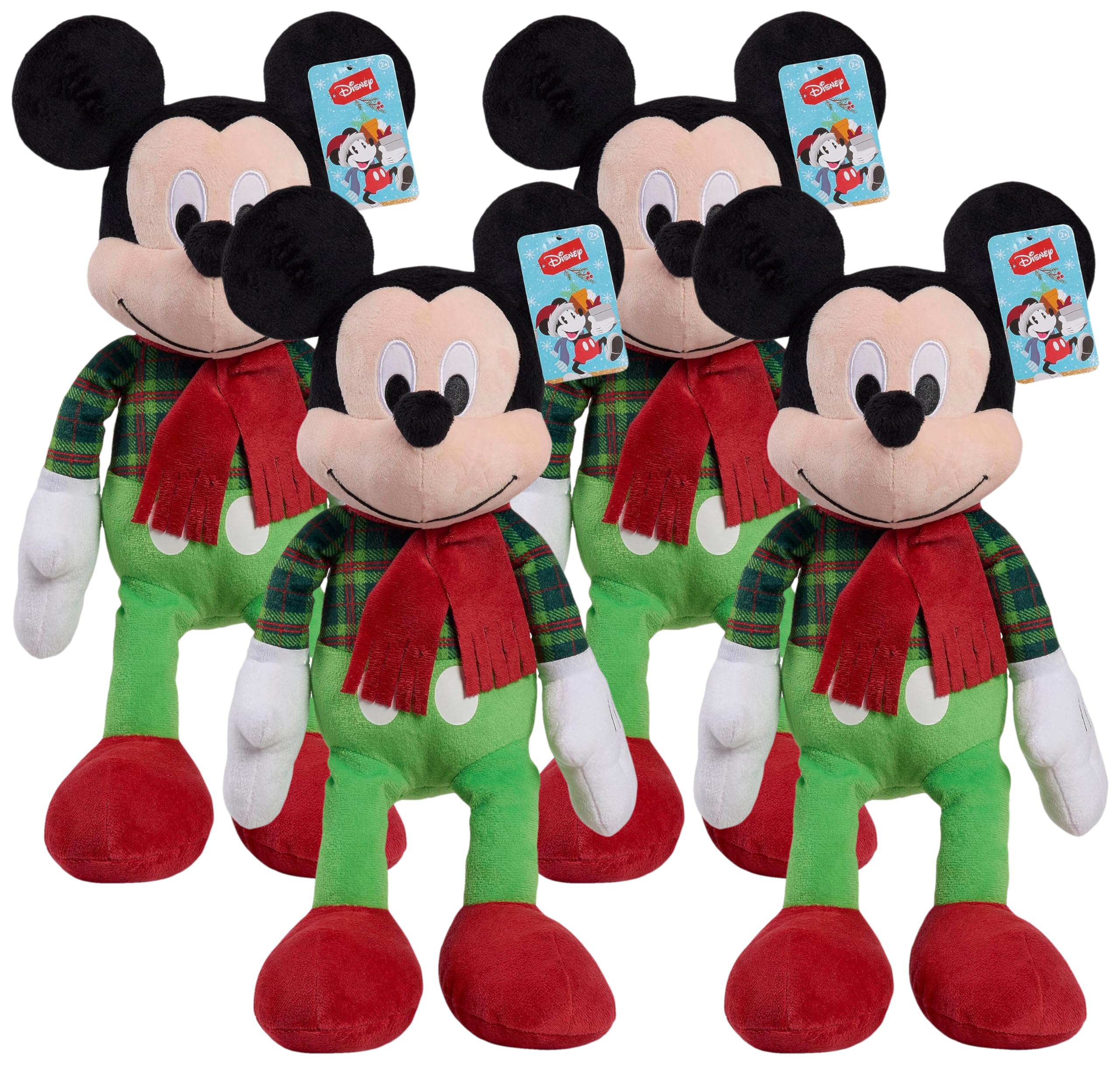 Disney Holiday Classics Mickey Mouse 19-inch Large Plushie Stuffed Animal (Pack of 4)