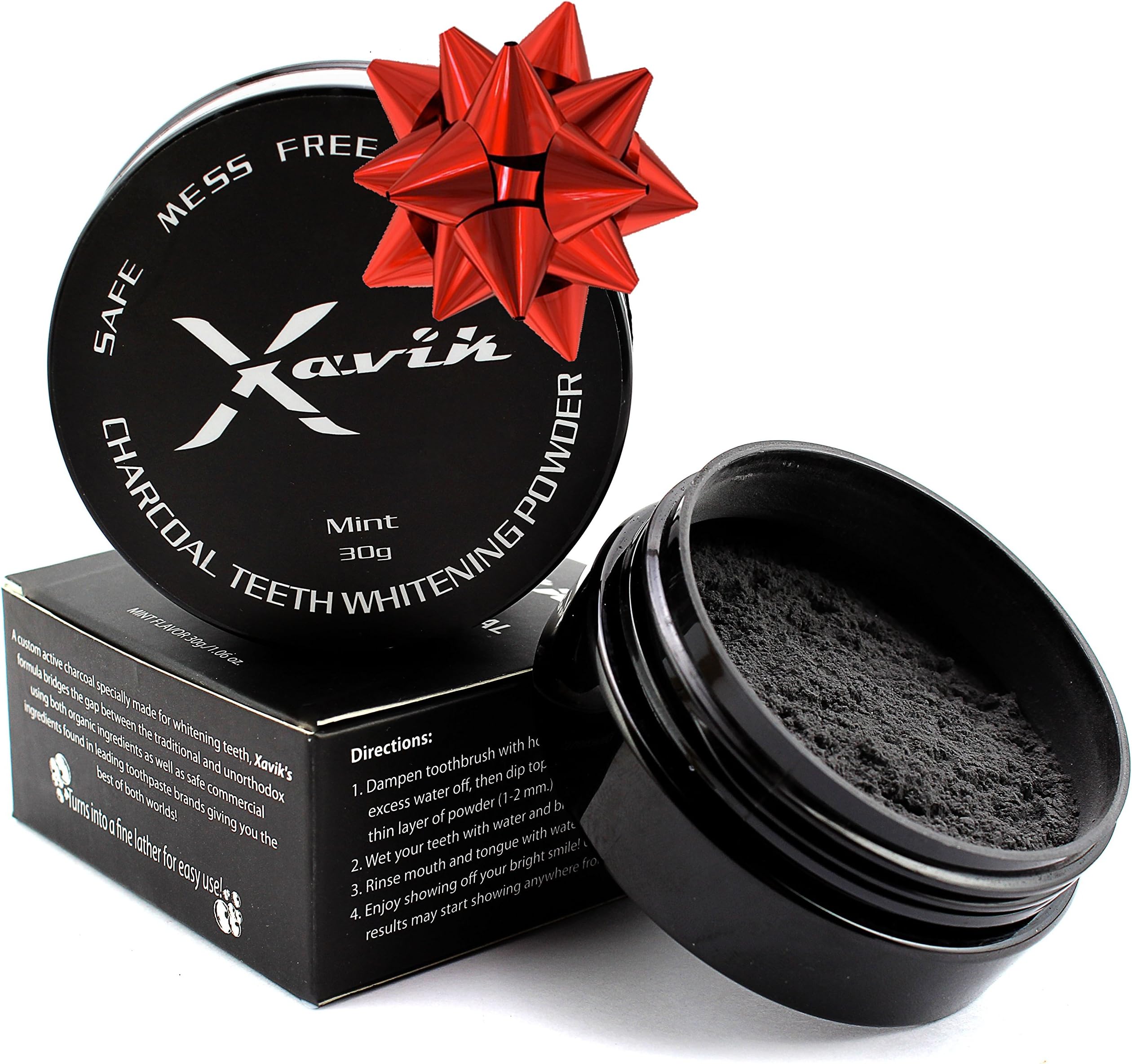 Activated Charcoal Teeth Whitening Powder - Ultrafine active carbon made from Organic Coconut Shell and Natural Teeth Whitener with Fresh Mint Flavor. Toothpaste Feel - Mess Free Non Abrasive