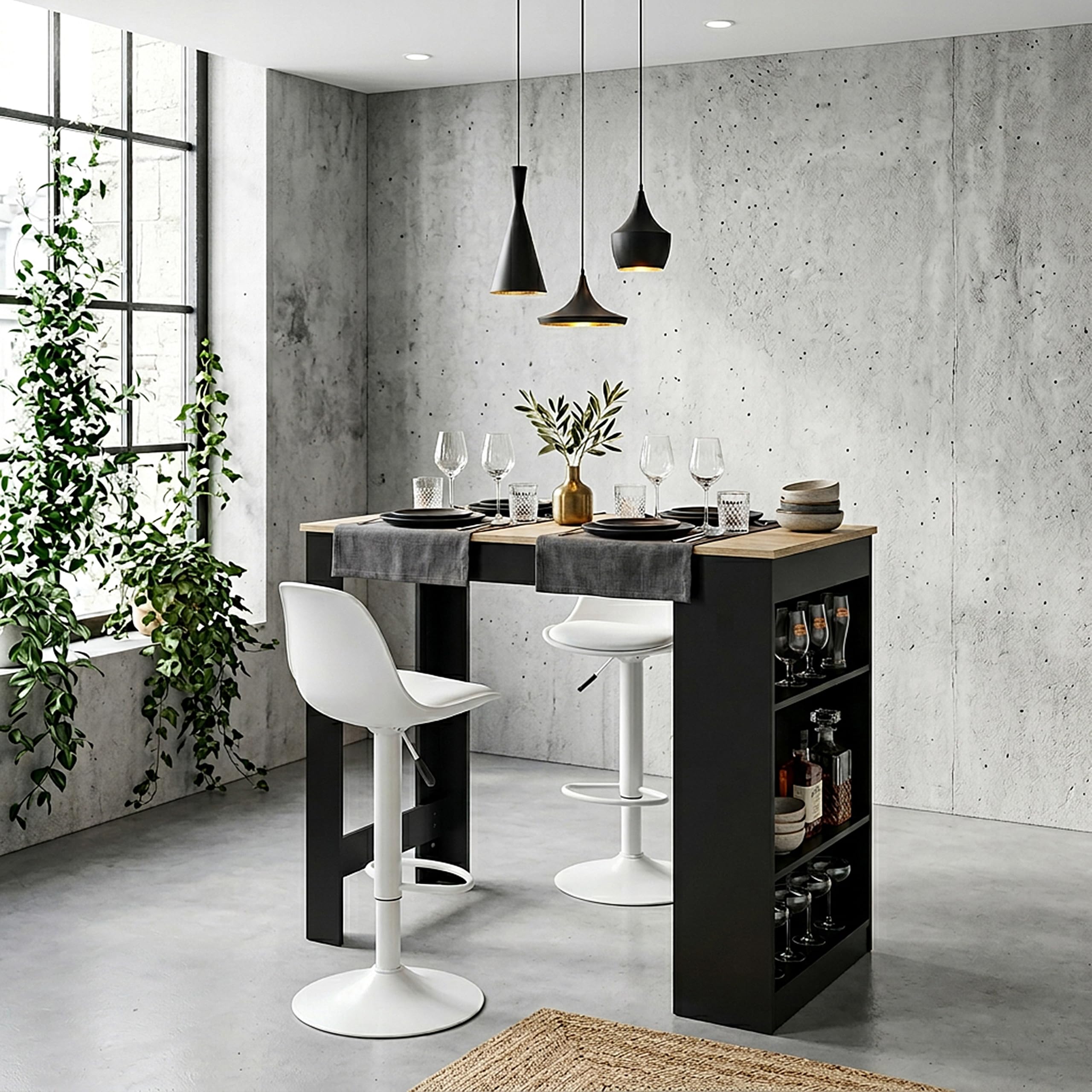 HOME DECO FACTORY Moderner Barhocker Verstellbar Gepolstert Weiß