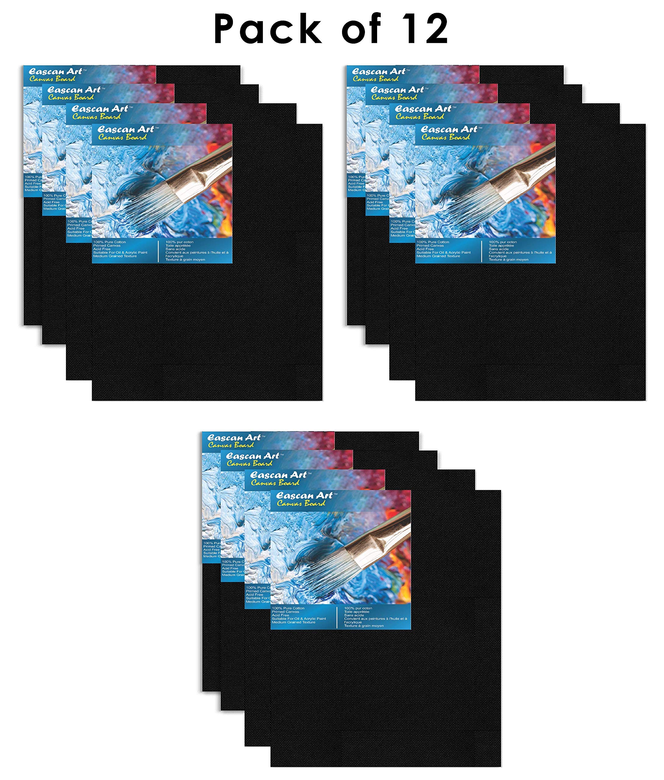 Eascan Art Painting Drawing and Sketch Accessories Artist's Medium Grain Board Canves Pack of 12(4" X 4")