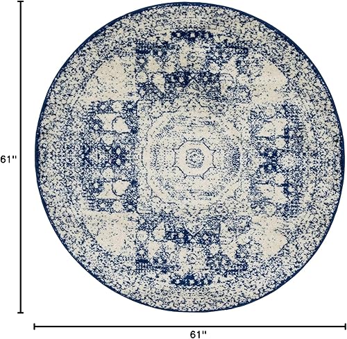 Vista 205 de Unique Loom Bromley Collection Vintage Traditional Medallion Border - Alfombra, Polipropileno, Amarillo/Crema azu/marfil,Gris