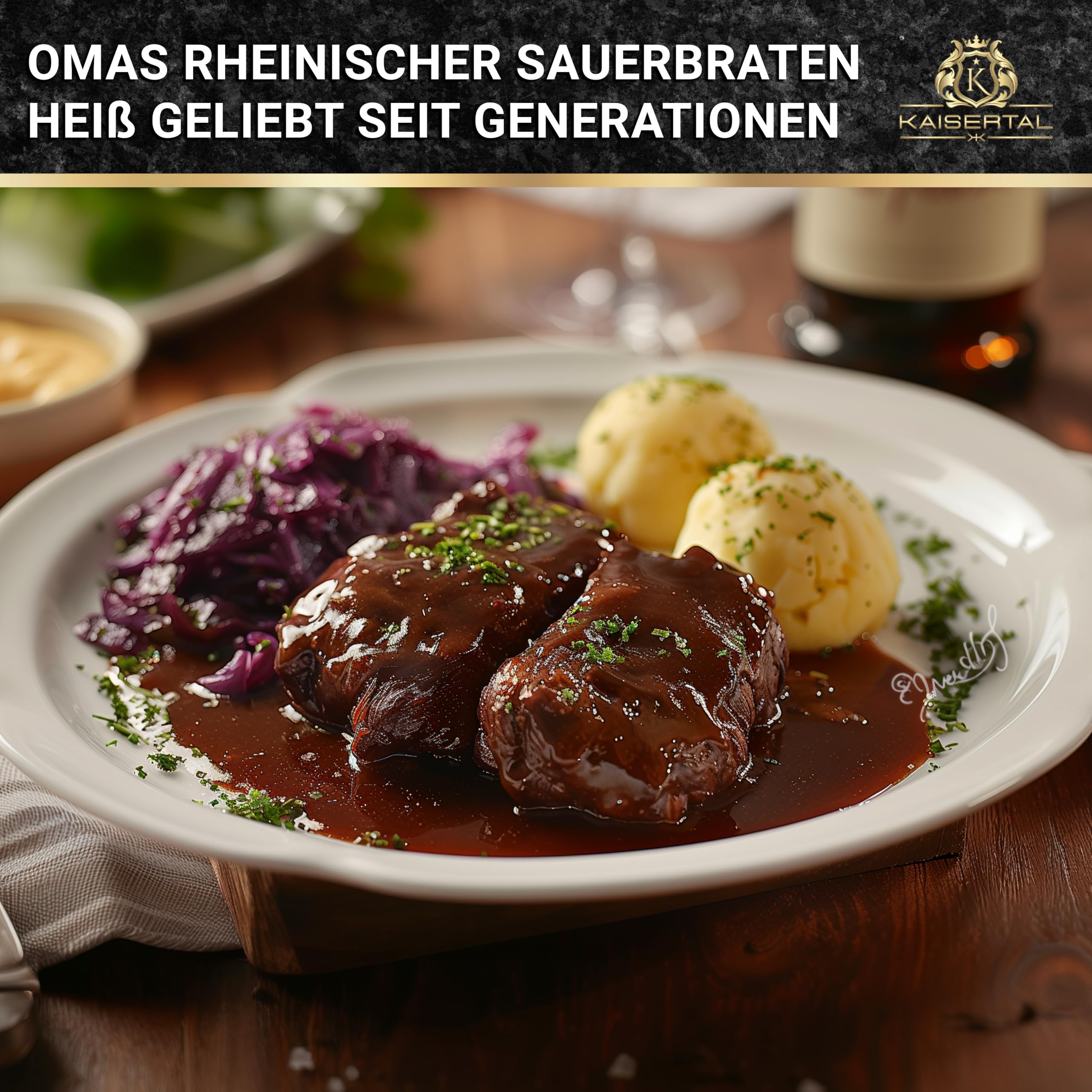 KAISERTAL Gusseisen Bräter mit Deckel backofengeeignet – 28cm Schmortopf mit Deckel | Backofengeeignet, Induktion, Indoor & Outdoor | 7kg Gusseisen-Topf 6L – Cast Iron Pot für Bräter & Schmortöpfe