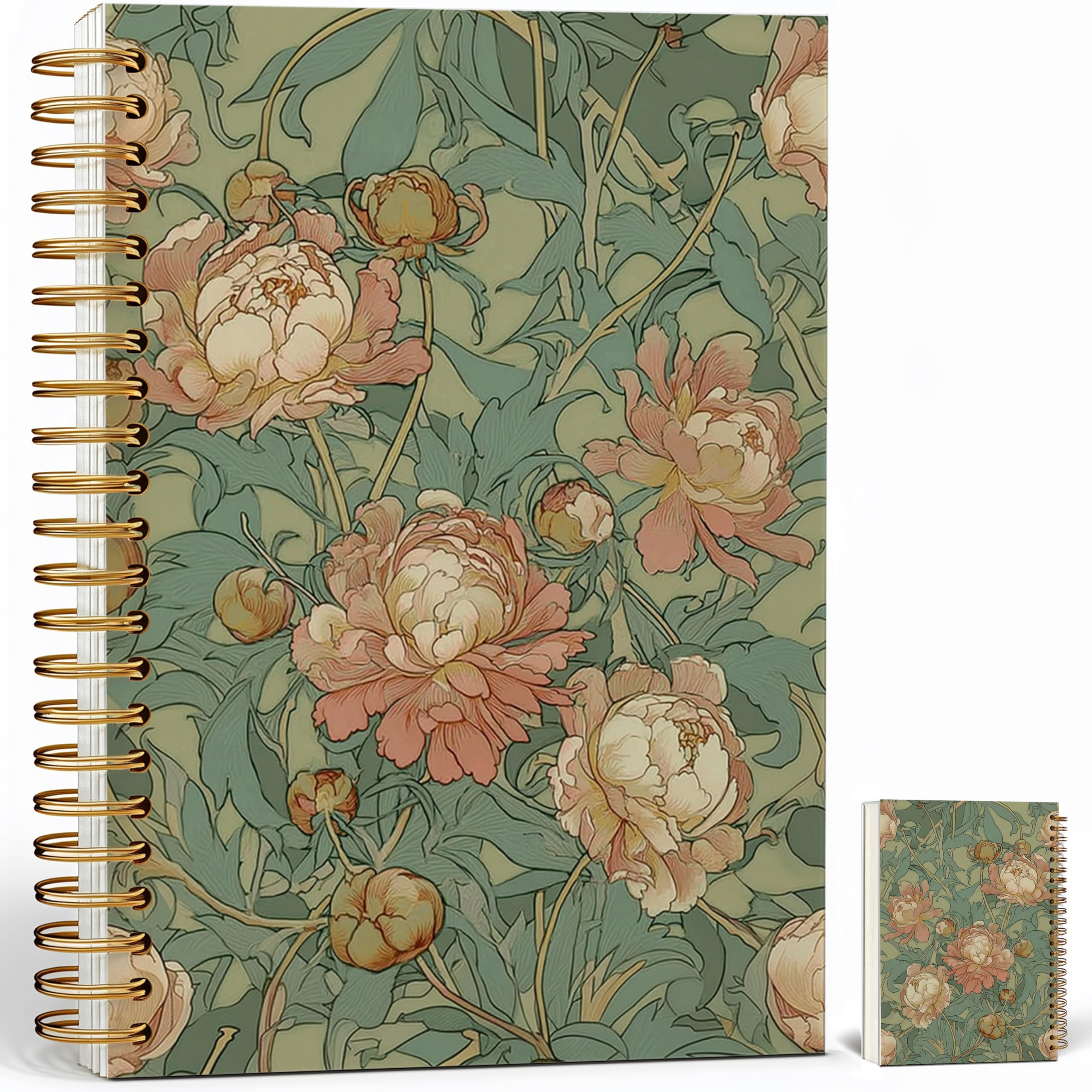 Journaling Notebooks for Women, William Morris Abstract Floral Notebook - Vintage Fox Notebook Journal Gifts, Lined Paper, A5 Spiral Journal Notebook Office Supplies Gifts for Women Birthday Christmas