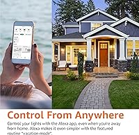 Vista 4 de Yaxa Basics Bombilla LED inteligente A19, regulable blanco suave (2700 K), 9 W (equivalente a 60 W), 800 LM, funciona solo con Alexa, Wi-Fi de 2.4